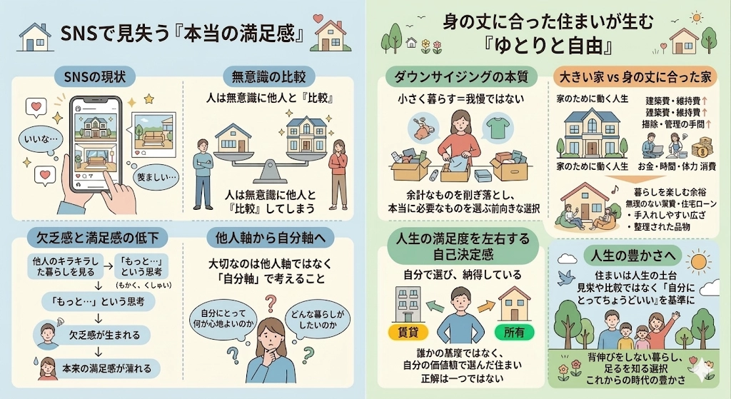 他人軸と自分軸の比較イメージ
